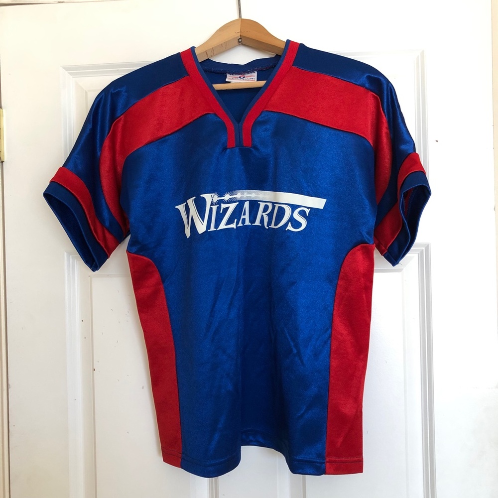 Athletic Apparel WIZARDS #8 Soccer Jersey Red White & Blue YOUTH LARGE